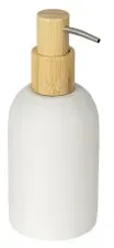 WENKO Altavalle Seifenspender Polyresin und Bambus, 250 ml 26283100 , 1 Stück, Farbe: weiß