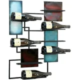 DanDiBo Ambiente Dandibo Weinregal Wand Metall Schwarz 8 Flaschen Schmal 96618 Design Flaschenregal Modern Weinständer