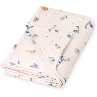 Julius Zöllner Jersey Decke ungefüttert aus 100% Baumwoll-Jersey | Gr. 70x100 cm | Made in Germany | OEKO-TEX® STANDARD 100 | Little Dinos