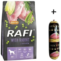DOLINA NOTECI Rafi Trockenfutter für Hund - mit Kaninchen 10kg + Hektor Premium Hundefutter Riegel mit Geflügel 900g GRATIS