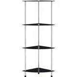 vidaXL Regal mit 4 Ablagen Schwarz 30x30x100 cm Hartglas