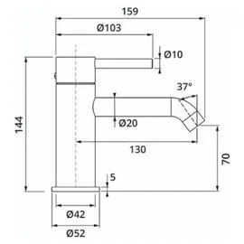Herzbach DEEP Waschtischmischer S-Size Edelstahl