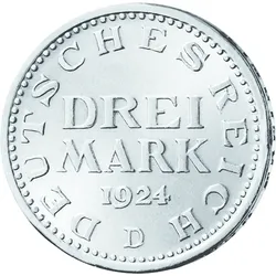 Weimarer Republik 3 Mark 1924-1925