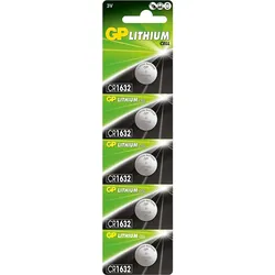 GP Lithium-Knopfzellen 5 x CR1632 3V, hohe Leistung und Lebensdauer
