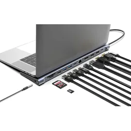 Manhattan Dockingstation 12-in-1 4K 1xHDMI 2xDP 3xUSB-A