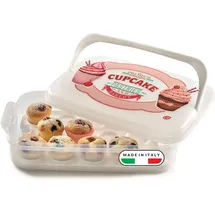 Snips | Cupcake-Halter 7 Liter weiß | Süßigkeitenbehälter | dekorierte Dose mit Tablett | Made in Italy | BPA-Frei