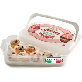 Snips | Cupcake-Halter 7 Liter weiß | Süßigkeitenbehälter | dekorierte Dose mit Tablett | Made in Italy | BPA-Frei
