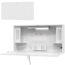 bümö Wandschreibtisch klappbar & abschließbar Mini-Office in weiß