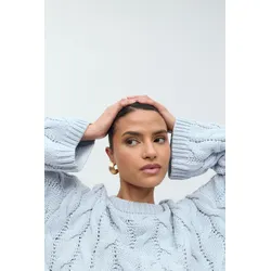 Gina Tricot - Cable knitted sweater - strickwaren - Blau - XS - Dame - Blau - XS