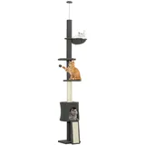 Kratzbaum Deckenhoch 200-240 cm höhenverstellbar mit Hängematte, Höhle