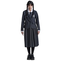 Metamorph Kostüm Wednesday Schuluniform schwarz-grau für Frauen, Wednesdays schwarz-graue Variante der Schuluniform der Nevermore Acade grau L
