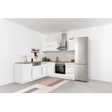 kochstation Winkelküche »Samos«, mit E-Geräten, Stellbreite 220/220 cm, weiß