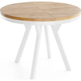 WFL GROUP Runder Esstisch 100 x 77 x 100 cm braun