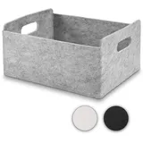 Aufbewahrungskorb Filz Organizer faltbare Aufbewahrungsbox Filz Box Aufbewahrung Filz Aufbewahrungsbox Kleiderschrank Regal Korb Filz Filzkorb Aufbewahrung Kleiderschrank (grau, 1er)