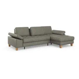 sit&more Ecksofa SIT & MORE "Westham L-Form", grau, B:275cm H:88cm T:172cm, 100% Polyester, Sofas, Ecksofa, mit Recamiere, mit oder ohne Bettfunktion, Bettkasten, Füße Eiche