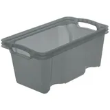 keeeper Aufbewahrungsbox Franz, 6,5 Liter, crystal-grey transparent, leer platzsparend nestbar, besonders stabil