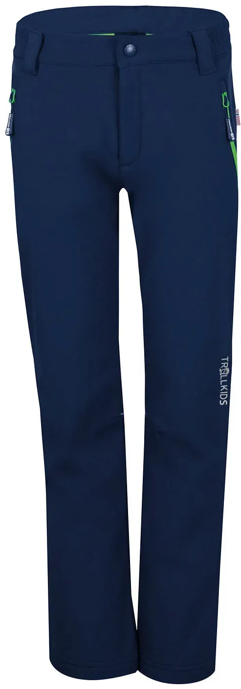 Trollkids Kinder Fjell Softshellhose, 110 - navy/green