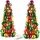 Britesta 2er-Set LED-beleuchtete Weihnachtsbaum-Pyramiden mit bunten Kugeln