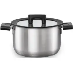 Fiskars Hard Face Steel Kasserolle mit Deckel, spülmaschinenfest 1052240 , 1 Kasserolle, Volumen: 3,5 Liter