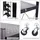 Proregal Lagerregal Metall 127x72x34 cm Schwarz 4 Böden mit Rollen