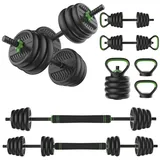 Sport-Knight® Kurzhantel Modulares Vinyl-Hantel-Set 3 in 1 für Zuhause, 20 kg oder 28 kg, (Modulares Set, verschiedene Gewichte für alle Trainingslevel) schwarz