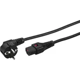 Monacor AAC-200IEC Strom Anschlusskabel [1x Schutzkontakt-Stecker - 1x Kaltgeräte-Stecker C13] 2.00 m Schwarz