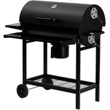 FLAMMIFERA | Grill - 108x70x102 cm | Holzkohlegrill Edelstahl | BBQ Grill Mit Thermometer und Räder | Kohlegrill mit Deckel für Outdoor-Bereich, für Garten | Steak Grill, Schaschlikgrill | Grau