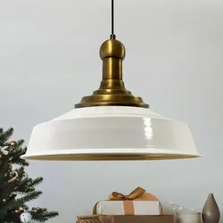 Bamyum Küche Esstisch  Weiß Vintage  Hängelampe