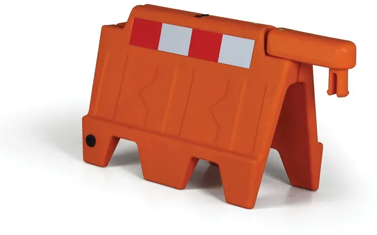 Stapelbare Absperrung aus Kunststoff, orange mit reflektierenden Elementen, Länge 910 mm