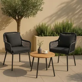 Mendler HWC-O12 Gartenstuhl 54 x 54 x 81 cm anthrazit 2 St.