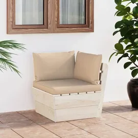 vidaXL Garten-Paletten-Ecksofa 60 x 60 x 65 cm Beige