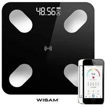 Wisam® B2017 Smart App Digital Personenwaage Bluetooth iOS Android Schwarz