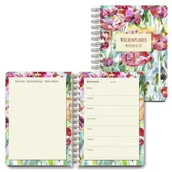 LUMA KARTENEDITION Wochenplaner »Blumen« A5 104 Seiten gold, 15x17.5 cm