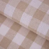 Karo Stoff Beige Weiß – Baumwollstoff kariert 145 cm breit, Stoff Meterware kariert Beige, Vichy Karo für Deko & Trachten