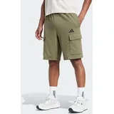 adidas Essentials Feel Cozy French Terry Cargoshorts Herren Shorts, grün - S