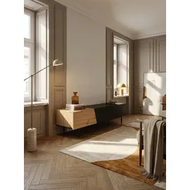 KADIMA DESIGN Lowboard 150x40x40 cm Schwarz/Eiche Foliert