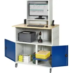 Rau Computer-Tisch mit Monitorengehäuse mobil BxTxH 1100x800x1100/1810mm