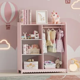 [en.casa] Garderobenständer Vestnes 90 x 80 x 38 cm Cotton Candy/Weiß