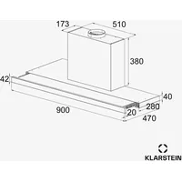 Klarstein Dunstabzugshaube 90cm, Abluft-Dunstabzugshaube mit Spülmaschinenfestem Filter aus Aluminium,