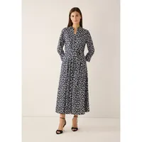More & More Hemdblusenkleid Blusenkleid Tupfenprint Blau 32