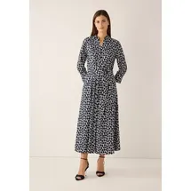 More & More Hemdblusenkleid Blusenkleid Tupfenprint Blau 32