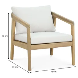 Idimex YAPA Loungeset aus massivem Akazienholz 4-tlg. Natur/Beige