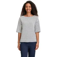 Betty & Co Sweatpullover mit Rundhalsausschnitt", in Weiß/Dunkelblau |