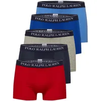 Ralph Lauren Boxershorts unifarben blau/rot/grau M 5er Pack