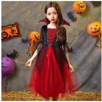 Daisred Vampir-Kostüm Vampirkostüm für Mädchen, Vampirin Kleid Mädchen L