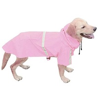 HUNKA Hunderegenmantel Haustier Regenmantel,Hunde Regenjacke,Hunderegenmantel Wasserdicht, Regenmantel für Hunde,mit Kapuze und Pu Reflektierendem rosa S