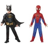 Rubie's 3300002 Black Core Batman Deluxe - Child Kostüm, schwarz, M & 640840M 's 640840 M Spiderman Marvel Spider-Man Classic Kind Kostüm, Jungen, M (5-6 Jahre/116cms)