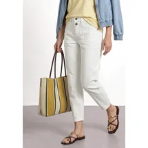 STREET ONE High Waist Barrel Leg Jeans, im Loose Fit Off White washed, 28, Länge 28, weiß (weiß (länge 28)), Denim/Jeans, Obermaterial: 55% Baumwolle, 21% Polyester, 14% Lyocell, 9% Viskose, 1% Elasthan, unifarben, knöchelfrei, Jeans, mit Viskose