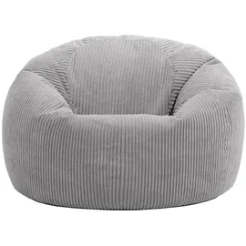 I.C.O.N. icon Sitzsack, Grau, Textil, 2-Sitzer, Rund, 85x50x85 cm, Hergestellt in Deutschland, Oeko-Tex® Standard 100, Reach, Wohnzimmer, Hocker, Sitzsäcke, XXL Sitzsäcke