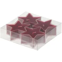 Stumpenkerzen Teelichter Stern Altrot 4er-Pack, 5 Stunden